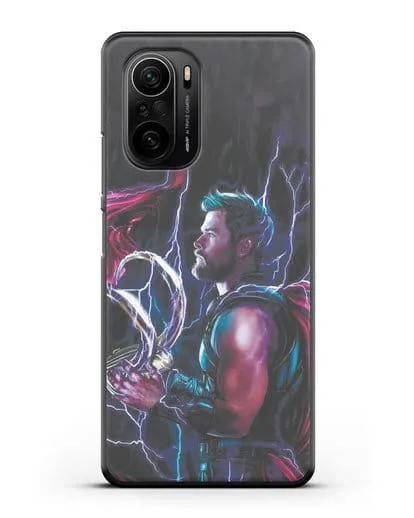 Чехол Тор (Thor) со шлемом Локи силиконовый для Xiaomi Poco F3