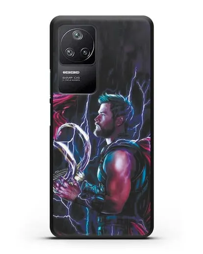 Чехол Тор (Thor) со шлемом Локи силиконовый для Xiaomi Poco F4