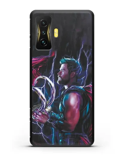 Чехол Тор (Thor) со шлемом Локи силиконовый для Xiaomi Poco F4 GT