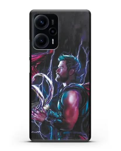 Чехол Тор (Thor) со шлемом Локи силиконовый для Xiaomi Poco F5