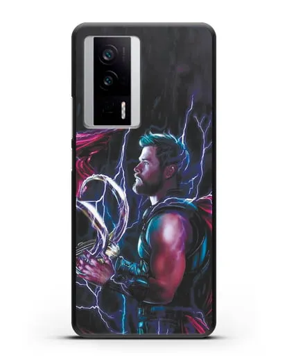 Чехол Тор (Thor) со шлемом Локи силиконовый для Xiaomi Poco F5 Pro