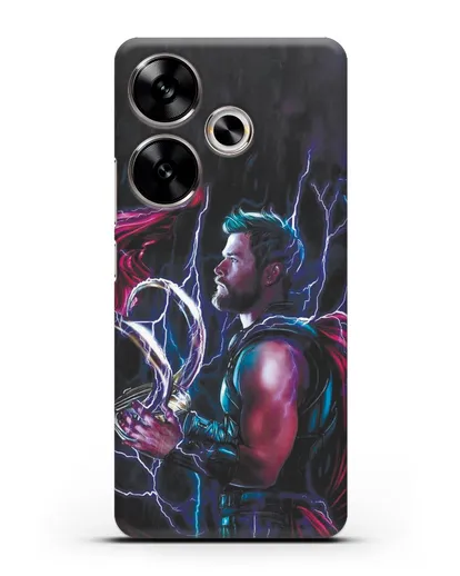 Чехол Тор (Thor) со шлемом Локи силиконовый для Xiaomi Poco F6