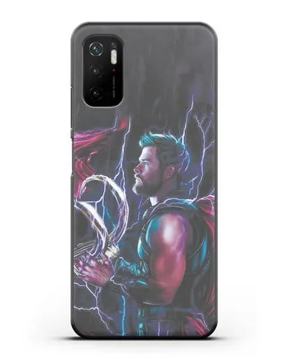 Чехол Тор (Thor) со шлемом Локи силиконовый для Xiaomi Poco M3 Pro