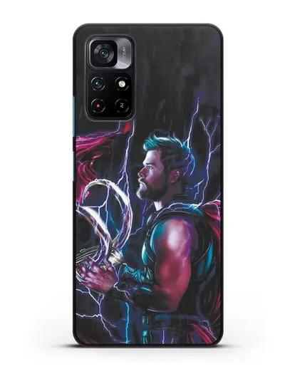 Чехол Тор (Thor) со шлемом Локи силиконовый для Xiaomi Poco M4 Pro 5G