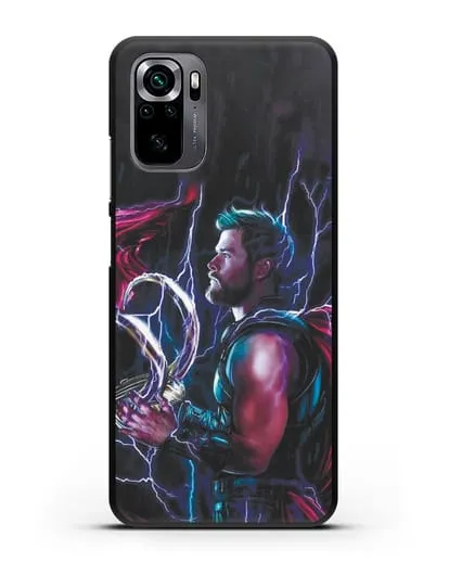 Чехол Тор (Thor) со шлемом Локи силиконовый для Xiaomi Poco M5s