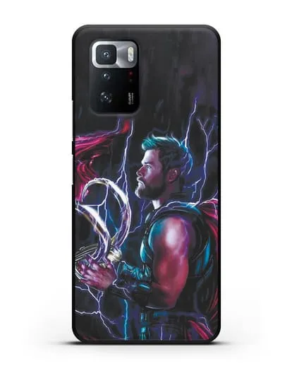 Чехол Тор (Thor) со шлемом Локи силиконовый для Xiaomi Poco X3 GT