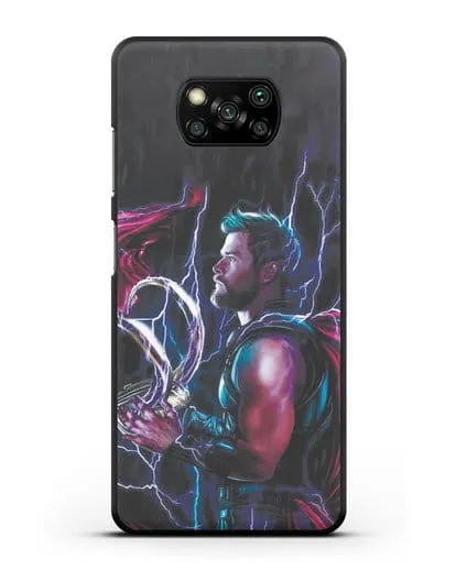 Чехол Тор (Thor) со шлемом Локи силиконовый для Xiaomi Poco X3 Pro