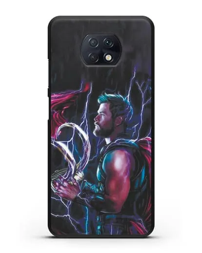 Чехол Тор (Thor) со шлемом Локи силиконовый для Xiaomi Redmi Note 9T