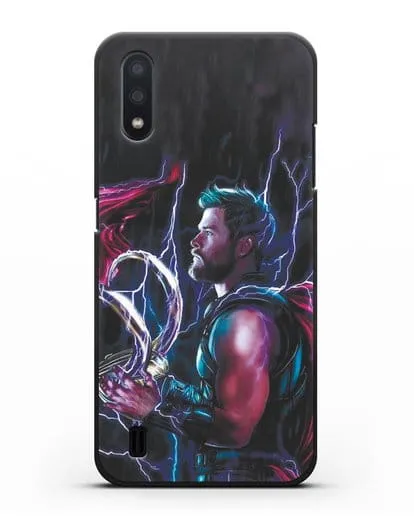 Чехол Тор (Thor) со шлемом Локи силиконовый для Samsung Galaxy A01 [SM-A015F]