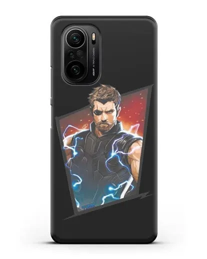 Чехол с иллюстрацией Тор в повязке силиконовый для Xiaomi Poco F3