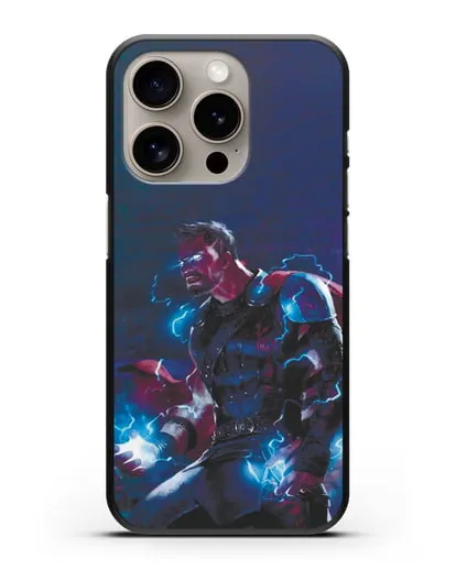 Чехол Тор - бог грома и молний силиконовый для iPhone 15 Pro