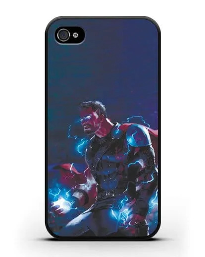 Чехол Тор - бог грома и молний силиконовый для iPhone 4/4s