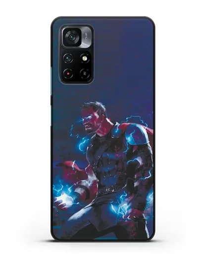 Чехол Тор - бог грома и молний силиконовый для Xiaomi Poco M4 Pro 5G