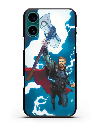 Чехол Тор с молотом силиконовый для iPhone 16 Plus