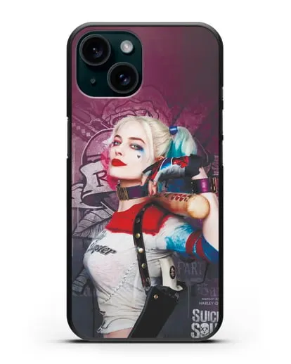 Чехол Харли Квинн (Harley Quinn) с битой силиконовый для iPhone 15