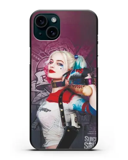Чехол Харли Квинн (Harley Quinn) с битой силиконовый для iPhone 15 Plus