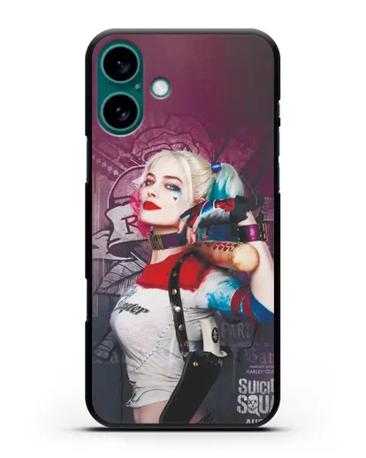 Чехол Харли Квинн (Harley Quinn) с битой силиконовый для iPhone 16 Plus