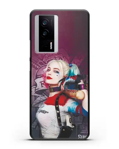 Чехол Харли Квинн (Harley Quinn) с битой силиконовый для Xiaomi Poco F5 Pro