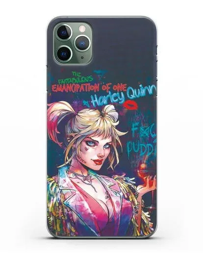 Чехол Харли Квинн (Harley Quinn) с коктейлем силиконовый для iPhone 11 Pro Max
