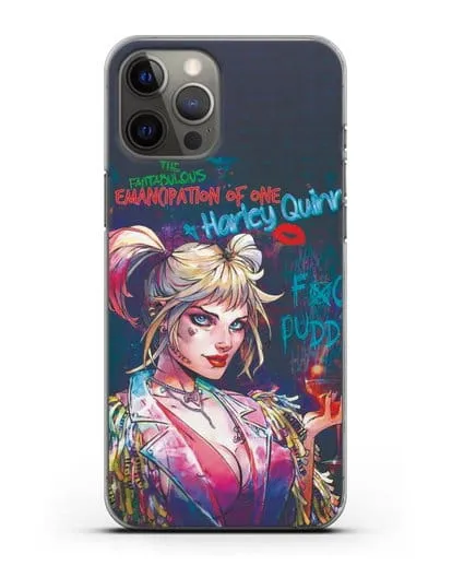 Чехол Харли Квинн (Harley Quinn) с коктейлем силиконовый для iPhone 12 Pro Max