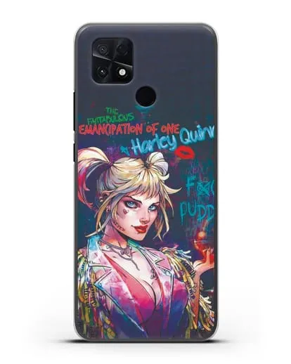 Чехол Харли Квинн (Harley Quinn) с коктейлем силиконовый для Xiaomi Poco C40