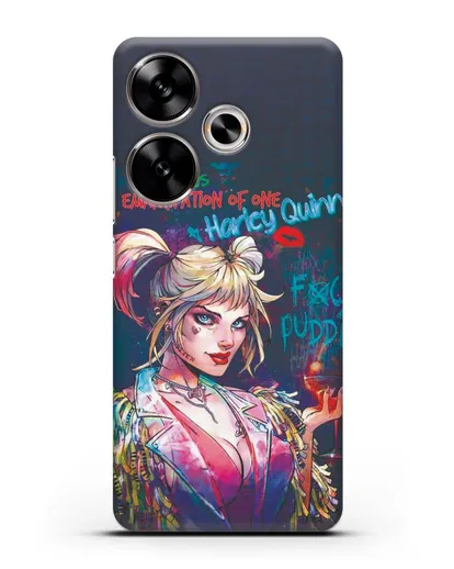 Чехол Харли Квинн (Harley Quinn) с коктейлем силиконовый для Xiaomi Poco F6