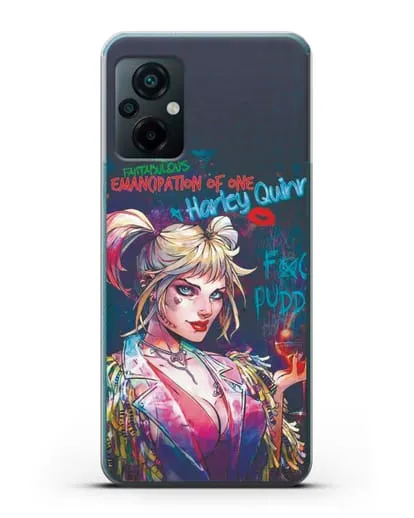 Чехол Харли Квинн (Harley Quinn) с коктейлем силиконовый для Xiaomi Poco M5