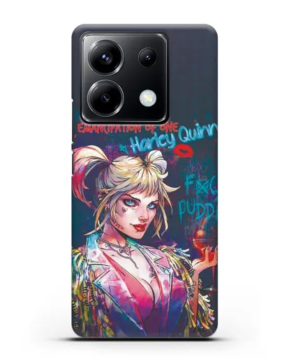 Чехол Харли Квинн (Harley Quinn) с коктейлем силиконовый для Xiaomi Poco X6