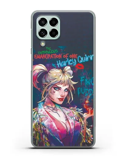 Чехол Харли Квинн (Harley Quinn) с коктейлем силиконовый для Samsung Galaxy M53 [SM-M536]