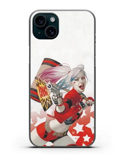 Чехол Харли Квинн (Harley Quinn) стреляет силиконовый для iPhone 15 Plus