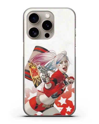 Чехол Харли Квинн (Harley Quinn) стреляет силиконовый для iPhone 15 Pro