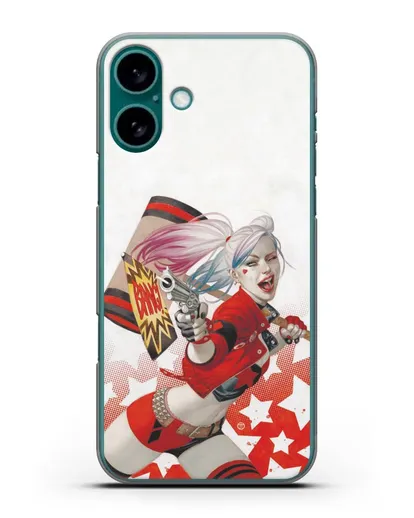 Чехол Харли Квинн (Harley Quinn) стреляет силиконовый для iPhone 16 Plus