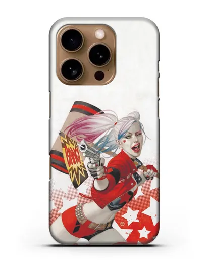 Чехол Харли Квинн (Harley Quinn) стреляет силиконовый для iPhone 16 Pro