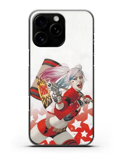 Чехол Харли Квинн (Harley Quinn) стреляет силиконовый для iPhone 16 Pro Max
