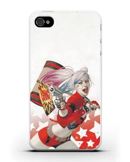 Чехол Харли Квинн (Harley Quinn) стреляет силиконовый для iPhone 4/4s