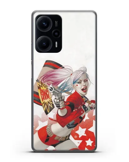 Чехол Харли Квинн (Harley Quinn) стреляет силиконовый для Xiaomi Poco F5