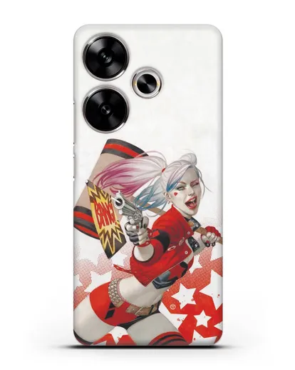 Чехол Харли Квинн (Harley Quinn) стреляет силиконовый для Xiaomi Poco F6
