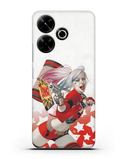 Чехол Харли Квинн (Harley Quinn) стреляет силиконовый для Xiaomi Poco M6