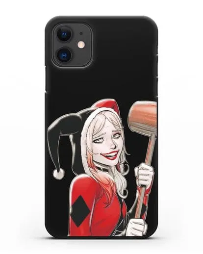 Чехол Харли Квинн (Harley Quinn) в костюме и с молотком силиконовый для iPhone 11