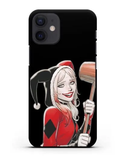 Чехол Харли Квинн (Harley Quinn) в костюме и с молотком силиконовый для iPhone 12 mini