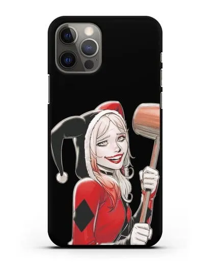 Чехол Харли Квинн (Harley Quinn) в костюме и с молотком силиконовый для iPhone 12 Pro