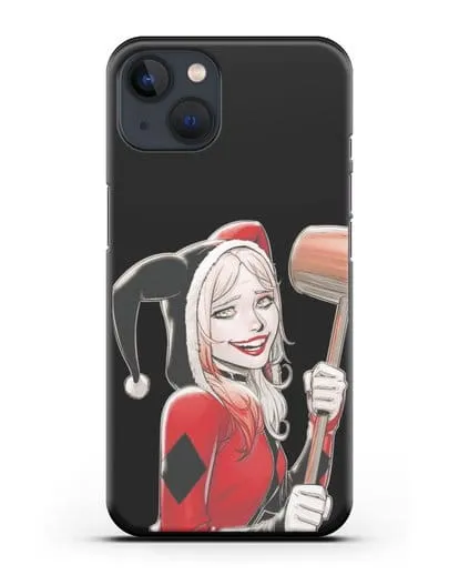 Чехол Харли Квинн (Harley Quinn) в костюме и с молотком силиконовый для iPhone 13 Mini