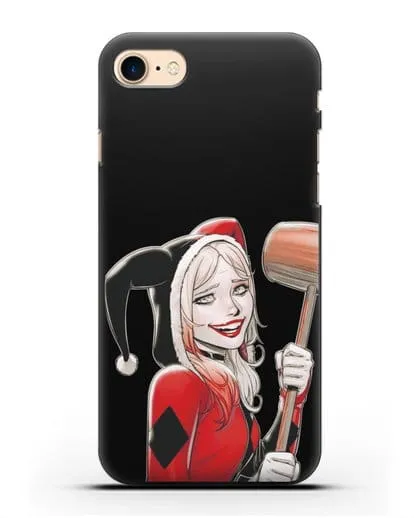 Чехол Харли Квинн (Harley Quinn) в костюме и с молотком силиконовый для iPhone 7