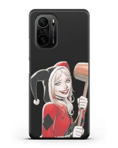 Чехол Харли Квинн (Harley Quinn) в костюме и с молотком силиконовый для Xiaomi Poco F3