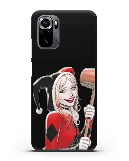 Чехол Харли Квинн (Harley Quinn) в костюме и с молотком силиконовый для Xiaomi Poco M5s