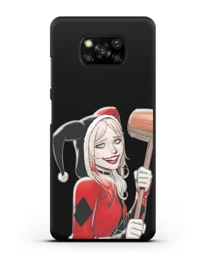 Чехол Харли Квинн (Harley Quinn) в костюме и с молотком силиконовый для Xiaomi Poco X3