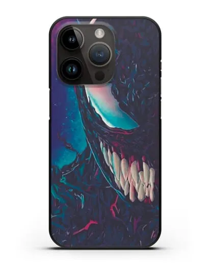 Чехол с иллюстрацией Лицо Веном (Venom)а силиконовый для iPhone 14 Pro