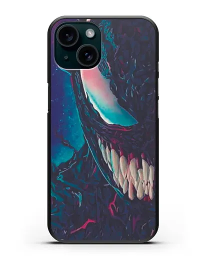 Чехол с иллюстрацией Лицо Веном (Venom)а силиконовый для iPhone 15