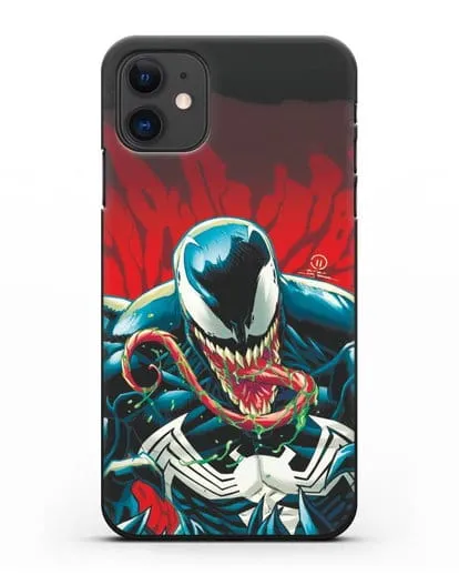 Чехол Злобный Веном (Venom) с языком силиконовый для iPhone 11