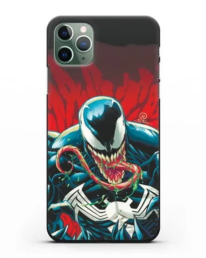Чехол Злобный Веном (Venom) с языком силиконовый для iPhone 11 Pro
